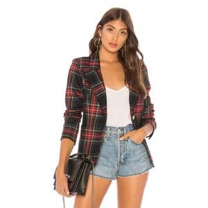 Smythe Patch Pocket Duchess Plaid Wool Blazer Red Black Tartan Jacket 10